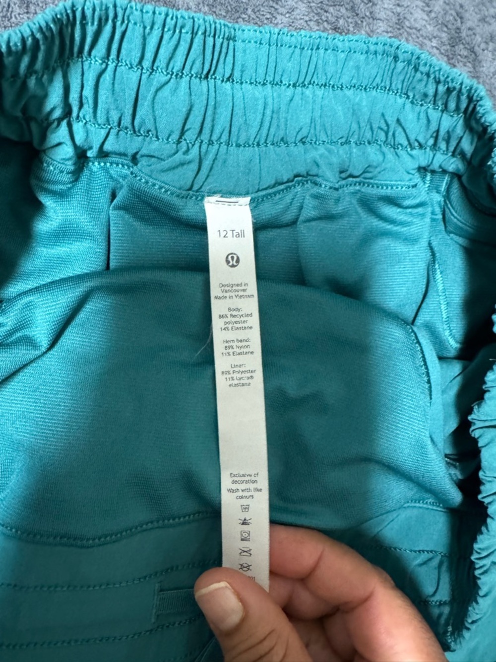 lululemon athletica Green Athletic Shorts with Zipper Pocket